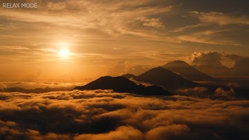 3 hours - Flying Above Clouds with Relaxing Music, loop - calming, meditation, nature