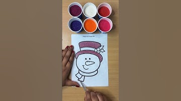 Satisfying Snowman Sand Coloring 🎨 | ASMR Real Sand Sound | No Music #shorts