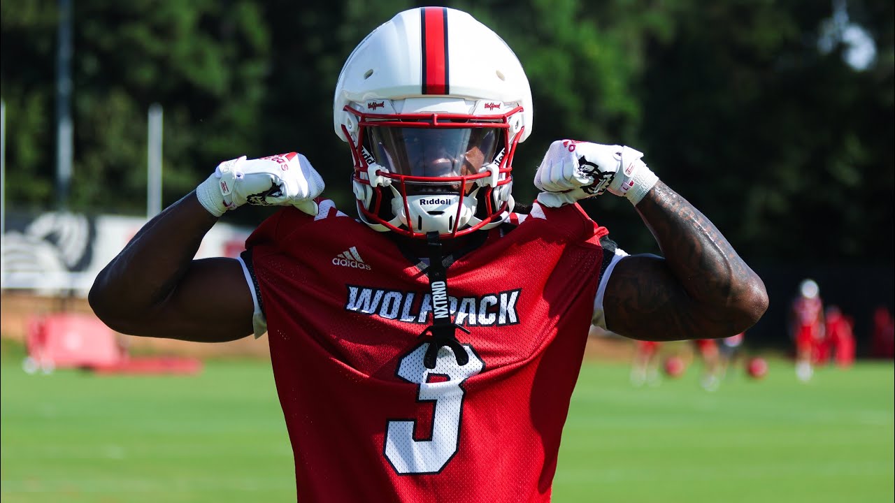 NC State running back drills on Day 1 of 2025 fall camp
