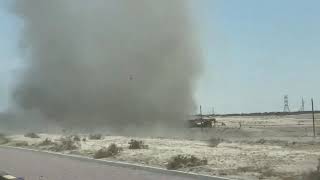 Crazy man drives his car into 'Dust Devil' tornado in Kuwait