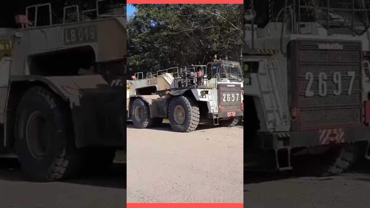 lowboy komatsu 465 heavy equipment carrier in mining COOL