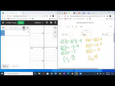Using Function Notation with Linear Functions and Desmos