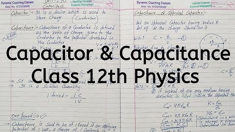 Capacitor and Capacitance, Chapter 2, Electrostatic Potential and Capacitance, Class 12 Physics