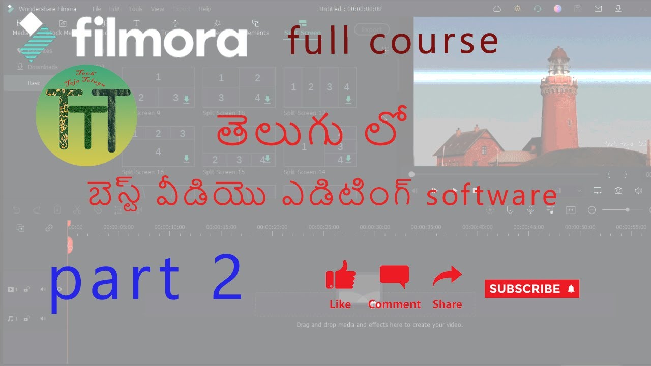 Filmora 11 Complete Video Editing Tutorial For Beginners in telugu part ...