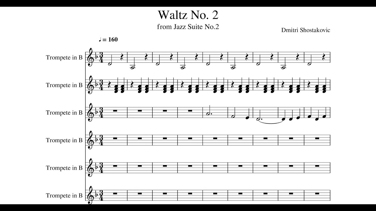 Shostakovich Waltz No.2 Trumpet Version YouTube