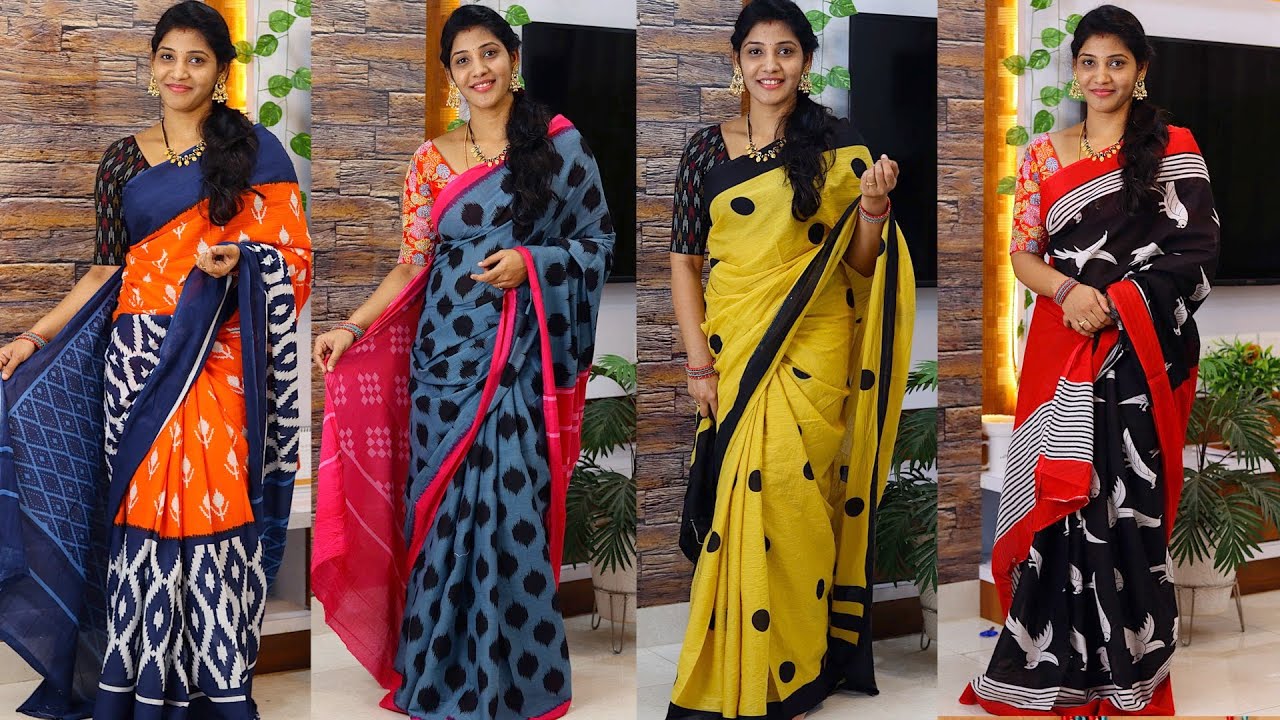 గంజి పెట్టే పనిలేని సూపర్ సాఫ్ట్ కాటన్ సారీస్ With Price🤩👌New Mul Mul Summer Cotton Saree Collection