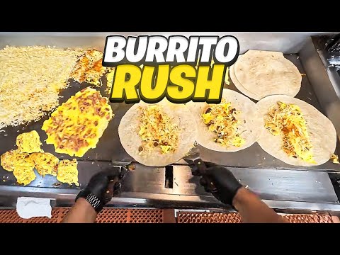Massive Burrito Rush 30 Minutes 20 Orders One Cook POV Cooking