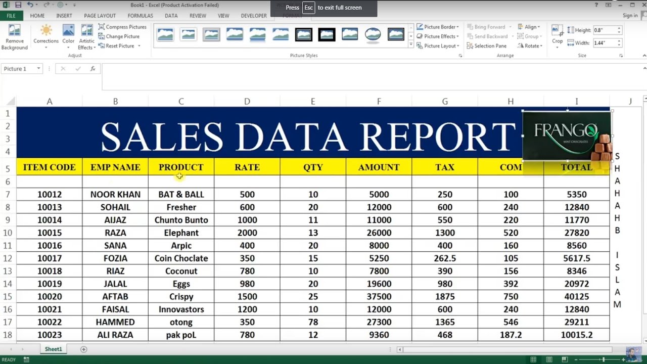 How To Prepare Monthly Sales Report In Excel ~ Sample ...