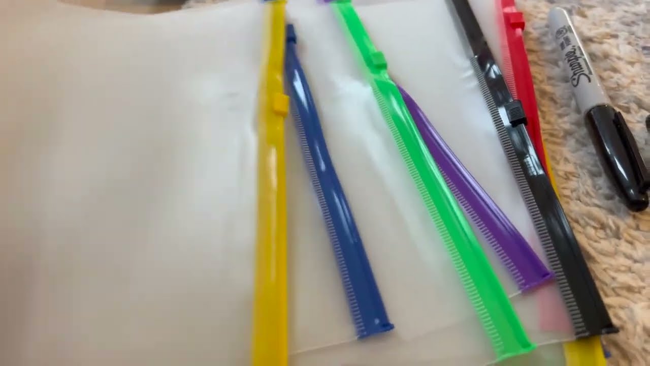 3 Hole Binder Pockets with Zipper, Waterproof and Color coded