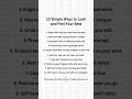ways to make you feel and look safe