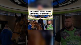 Nikola Jokic and Brother pull up on Jaden McDaniels after Game 4 😳