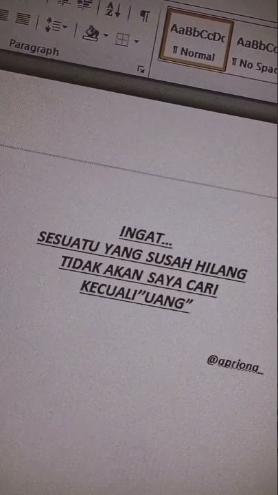 story sesuatu yg sudah hilang tidak akan saya cari kecuali 'uang' 2021