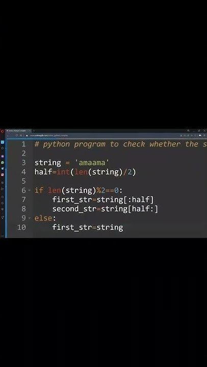 Python program to check whether the string is Symmetrical or Palindrome ...