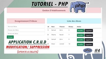 Tutoriel PHP : Modification et suppression (APPLICATION CRUD)