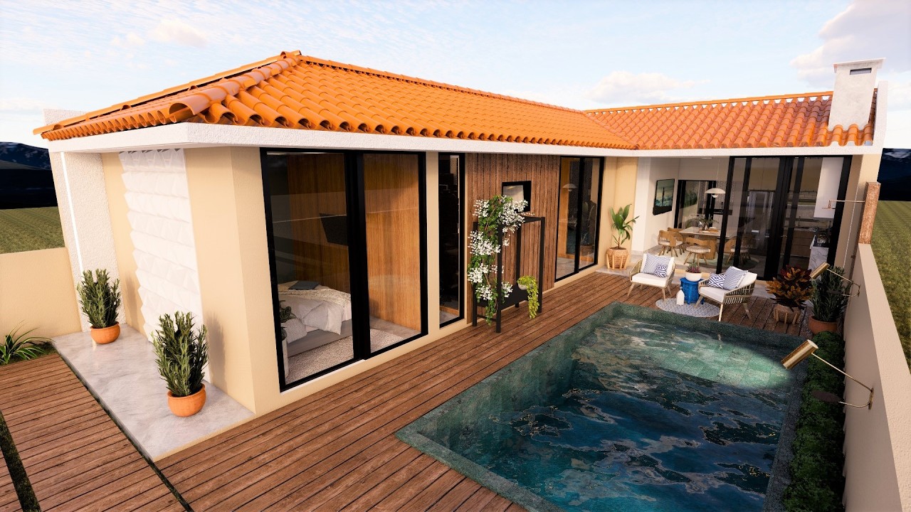 CASA EM L PEQUENA E ACONCHEGANTE PROJETO MODERNO E BARATO !! YouTube