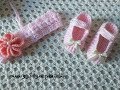 كروشيه لكلوك /سليبر بناتى حديث الولادة  crochet baby slipper