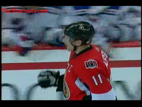 Daniel Alfredsson (OTT) vs. Henrik Lundqvist (NYR) Shootout November 14, 2009