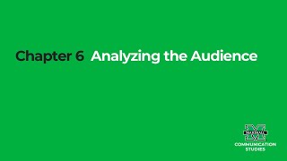 Chapter 6  - Analyzing the Audience