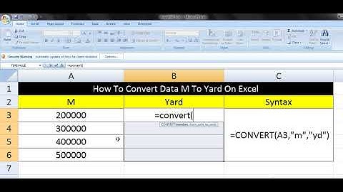 How To Convert Data Meter To Yard On Excel
