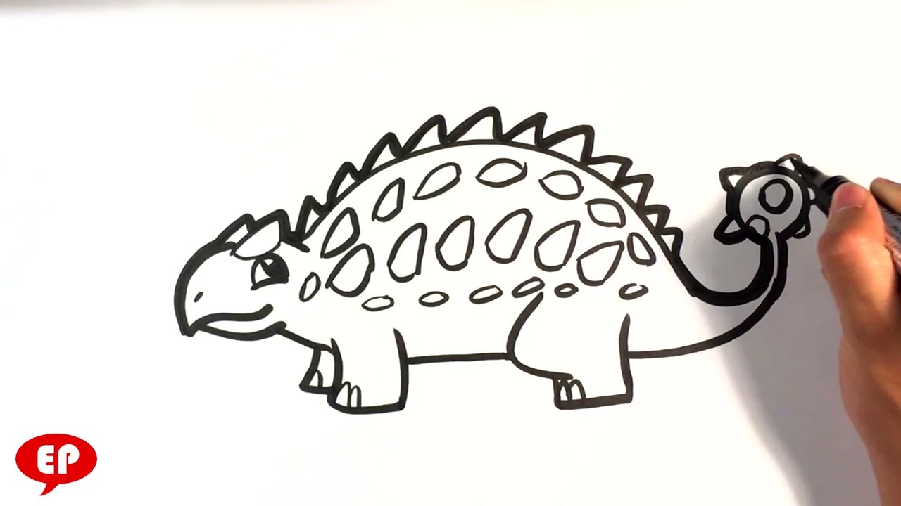 How to Draw a Dinosaur - Ankylosaurus - YouTube