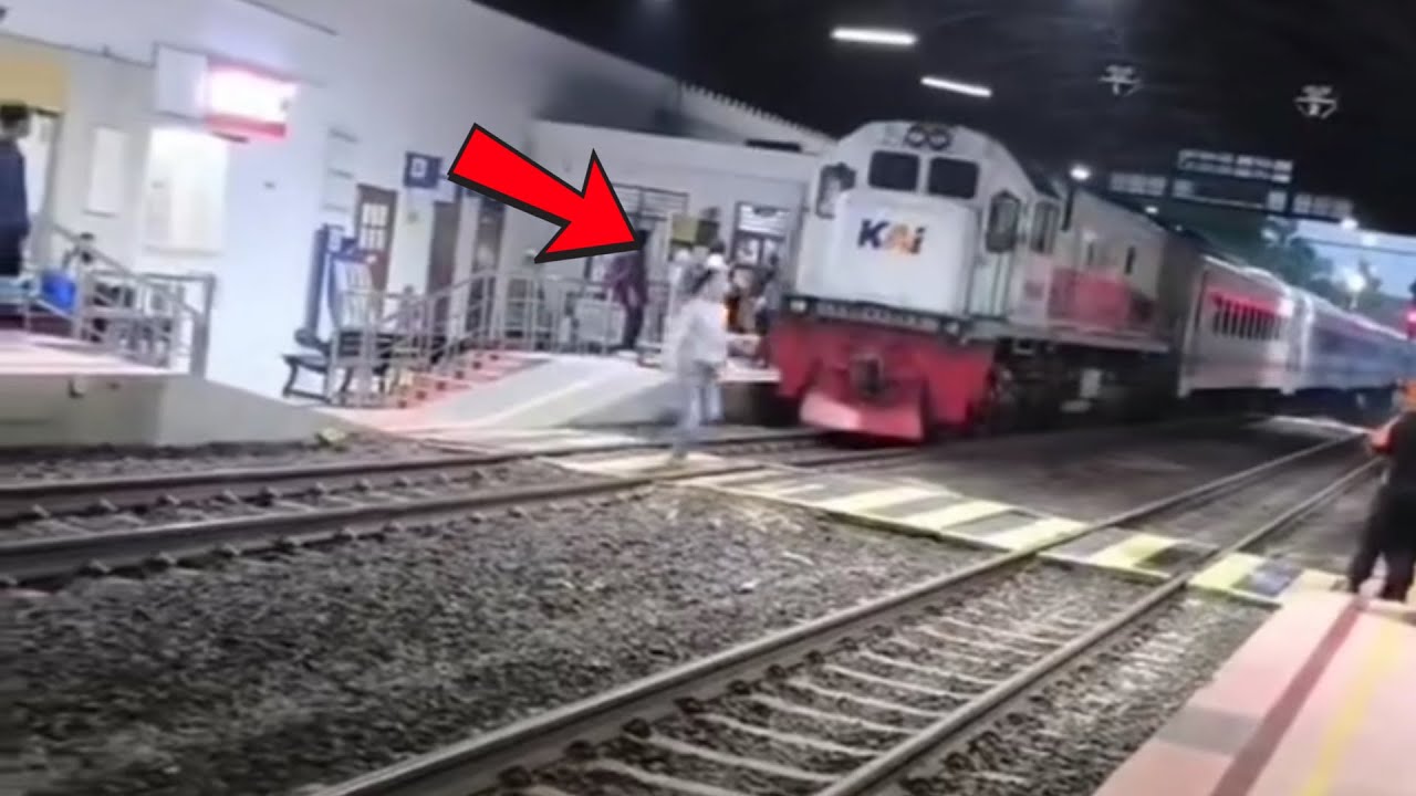 Lucky Escape from Train Accident: Crossing Tracks at the Wrong Time!