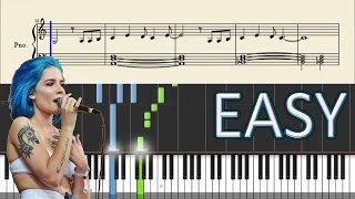 Halsey - Hurricane - EASY Piano Tutorial + SHEETS
