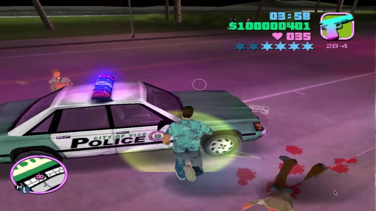 Gta Vice City Police Fight with 100 life YouTube
