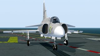 Flightgear - Ja 37 Viggen Takeoff From Clemenceau Cl Carrier