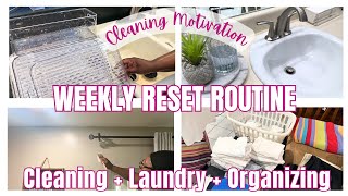 *NEW*  WEEKLY RESET ROUTINE! | CLEANING MOTIVATION | ORGANIZING | EASTER DINNER PREP | DOING LAUNDRY