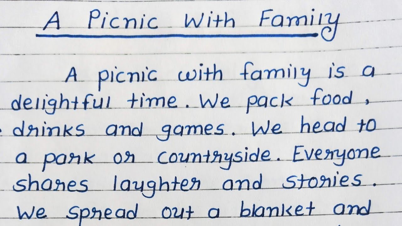 Essay writing - 'A Picnic with Family ' - YouTube