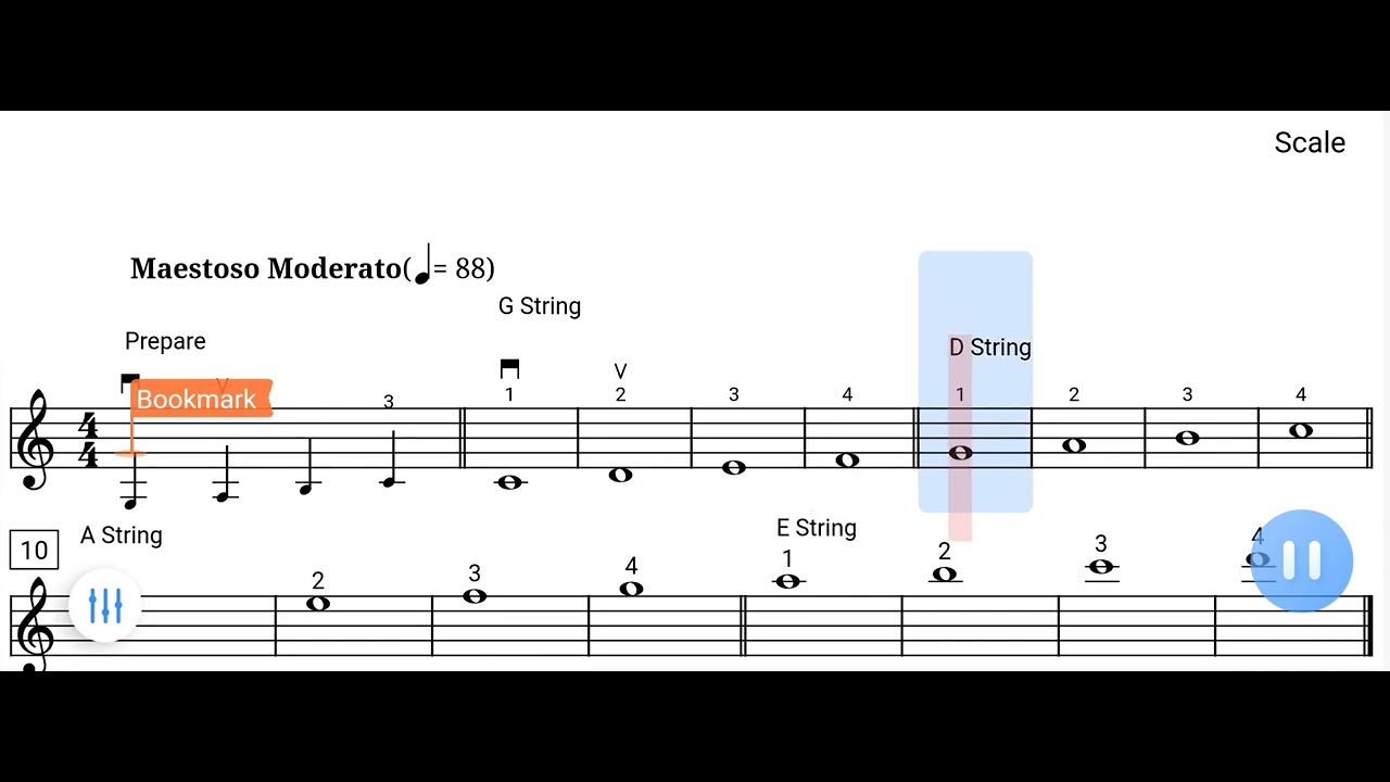 Violin 3rd Position Preparatory Exercise 1 in C Major Scale Sibin S S