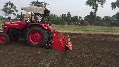 Double Rotor Rotavator 8feet with Mahindra 575 Di 45HP in moisture soil