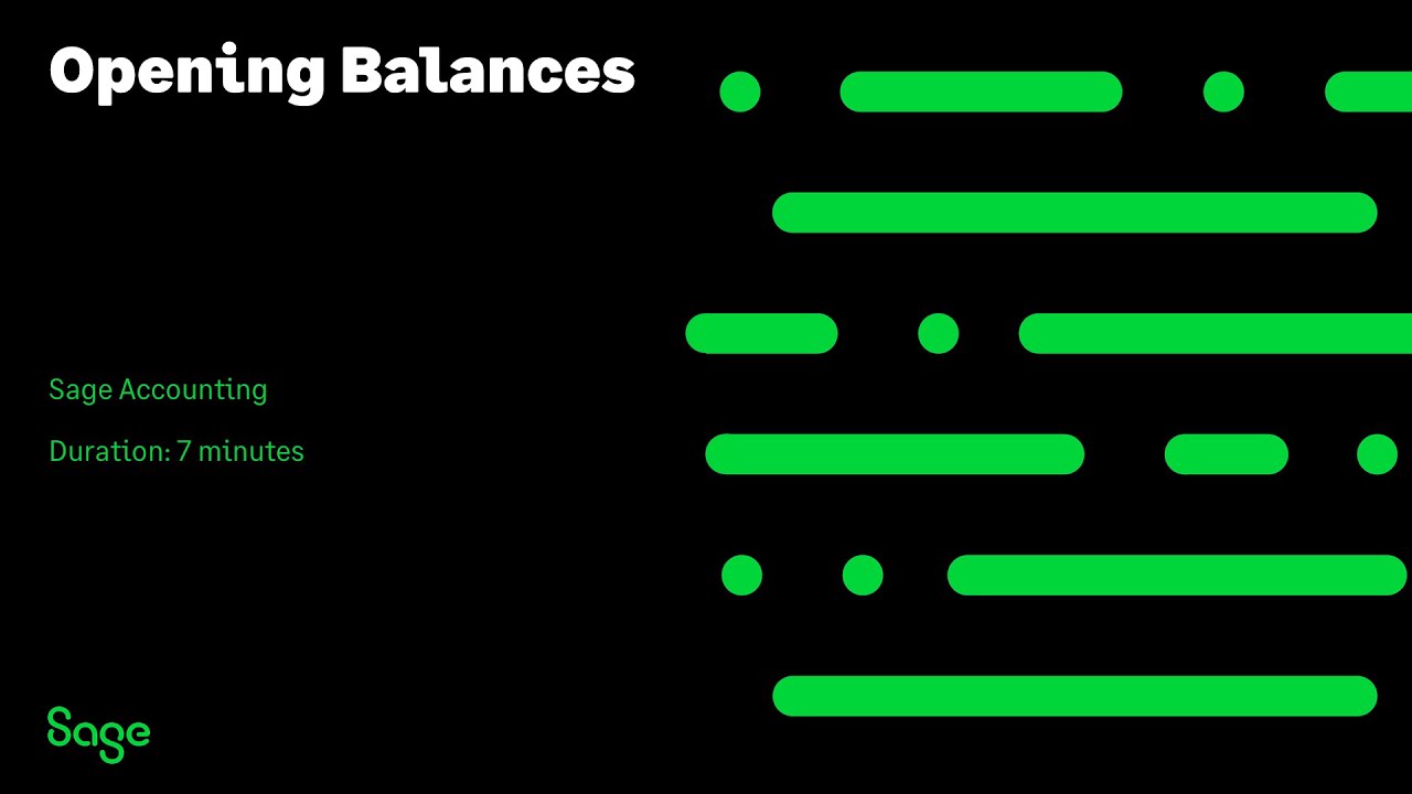 Sage Accounting Opening Balances (Canada) YouTube