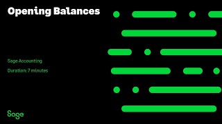 Sage Accounting - Opening Balances (Canada)