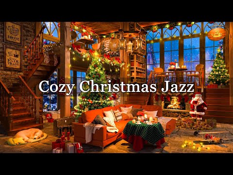 Cozy Christmas Coffee Shop Ambience with Jazz Christmas Music 🔥🎄 Christmas Jazz Music for Relax