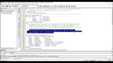 Curso VHDL.V121. Divisor de frecuencia, genera dos frecuencias, 200Hz y 1Hz. Ejecución en plaqueta.