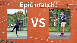 Our first battle on clay! Sunday tennis set#2 #tennis