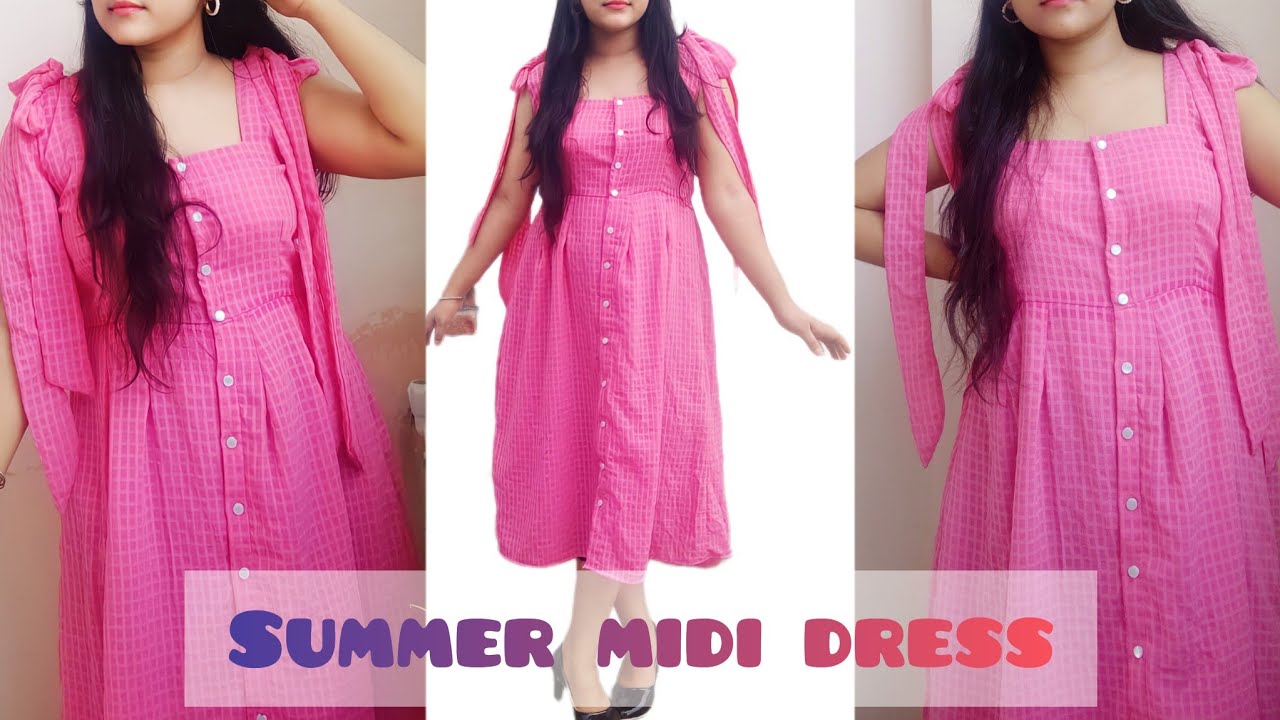 DIY summer midi dress tutorial 💓dress kaise bnayeyoutubesummer dresses YouTube