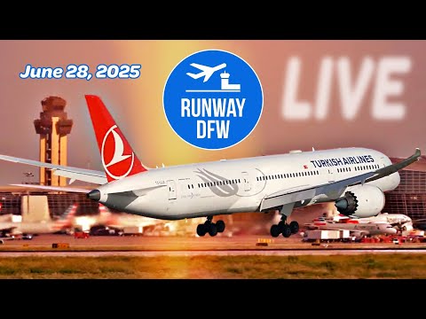 LIVE π΄ DFW Airport plane spotting βοΈ Runway DFW π₯ 6/28/25