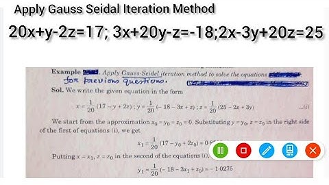 Gauss Seidel Method | Iterative Method | Numerical Methods | Problems #gauss_seidal_method