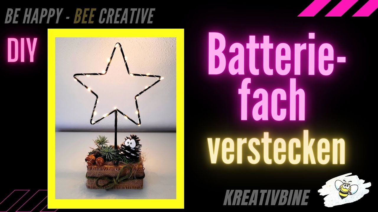 DIY Batteriefach mit Timerfunktion clever verstecken in einer Holzbox - Deko