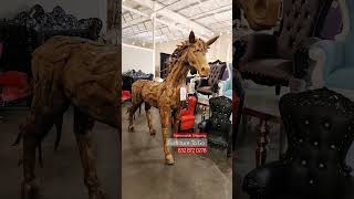 Hand Carved wooden Horse Statue $2499 Furniture To Go 2759 Irving Blvd Dallas 75207