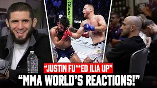 Ilia Quits on Stool! Justin Gaethje Shocks the MMA World! MMA Community Reacts