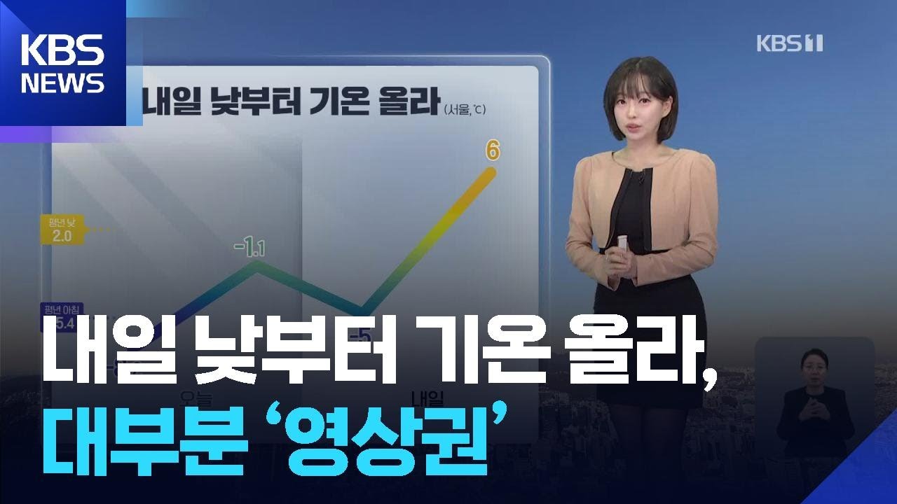 [날씨] 내일(9일) 낮부터 기온 올라, 대부분 ‘영상권’ / KBS  2026.01.08.