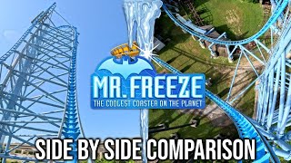 Mr. Freeze 5K SideBySide Comparison POV Six Flags Over Texas