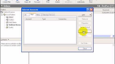 Outlook Express Tutorial  Restore E mail Account or E mail Address