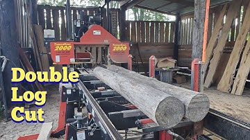 4 cuts on the sawmill to make 2, 6x6 posts