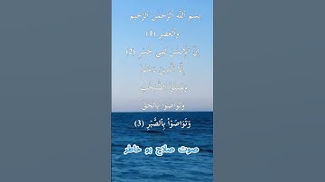 سورة العصر كاملة برواية حفص عن عاصم بصوت القارئ الشيخ صلاح بو خاطر