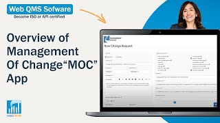 Web QMS Software: Overview of Management Of Change "MOC" App