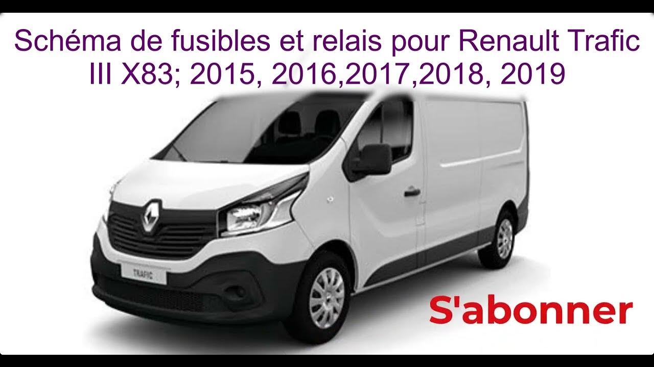 Schéma de fusibles et relais pour Renault Trafic III, X83, 2015, 2016,  2017, 2018, 2019. 